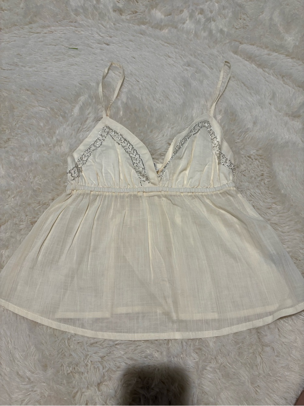 No Boundaries Cream Ruffled Cami Top